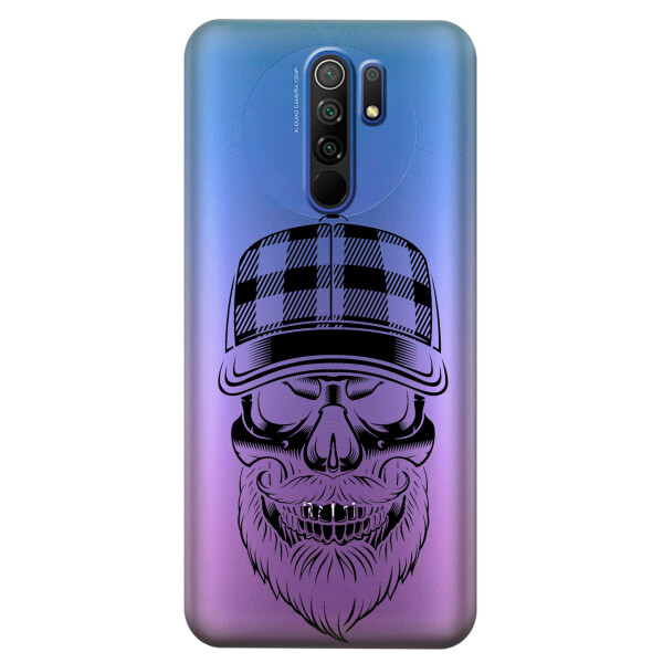 

Прозрачный силиконовый чехол iSwag для Xiaomi Redmi 9 с рисунком - Бородатый череп (KS3701)