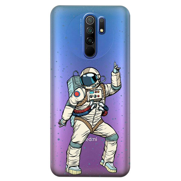 

Прозрачный силиконовый чехол iSwag для Xiaomi Redmi 9 с рисунком - Веселый космонавт (KS3702)