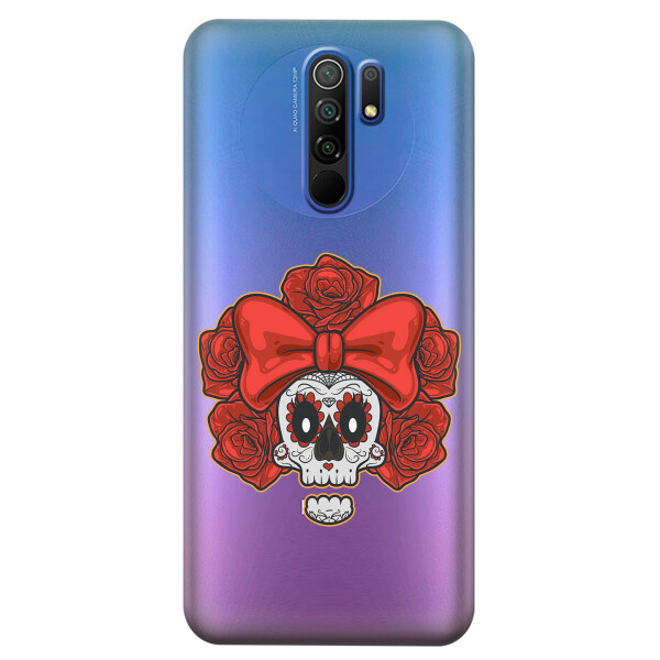 

Прозрачный силиконовый чехол iSwag для Xiaomi Redmi 9 с рисунком - Готический череп (KS3704)
