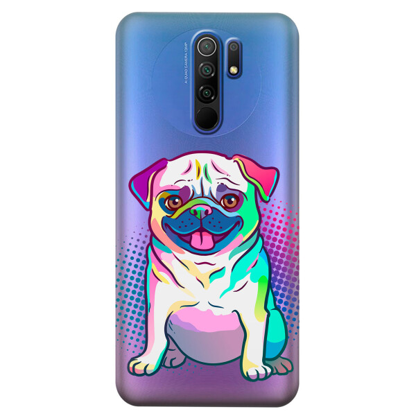 

Прозрачный силиконовый чехол iSwag для Xiaomi Redmi 9 с рисунком - Мопс (KS3710)