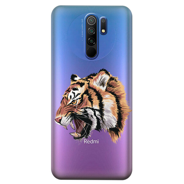 

Прозрачный силиконовый чехол iSwag для Xiaomi Redmi 9 с рисунком - Тигр (KS3713)