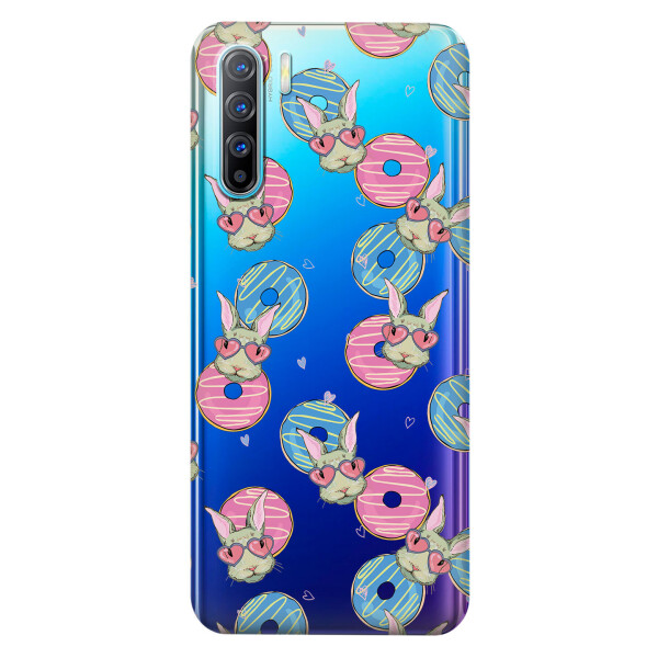 

Прозрачный силиконовый чехол iSwag для OPPO Reno 3 с рисунком - Зайчики (KS3730)