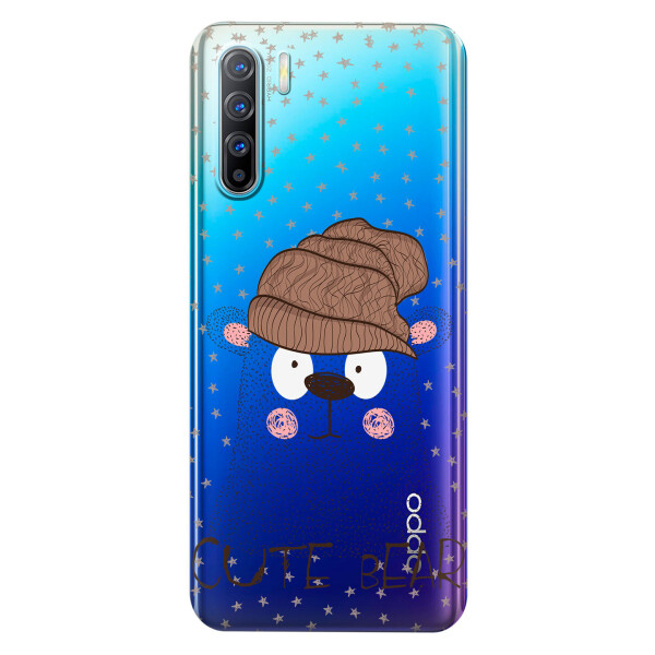 

Прозрачный силиконовый чехол iSwag для OPPO Reno 3 с рисунком - Медведь (KS3734)