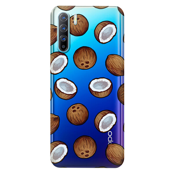 

Прозрачный силиконовый чехол iSwag для OPPO Reno 3 с рисунком - Кокосы (KS3739)