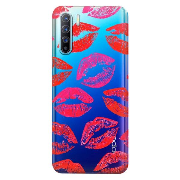 

Прозрачный силиконовый чехол iSwag для OPPO Reno 3 с рисунком - Поцелуи (KS3743)
