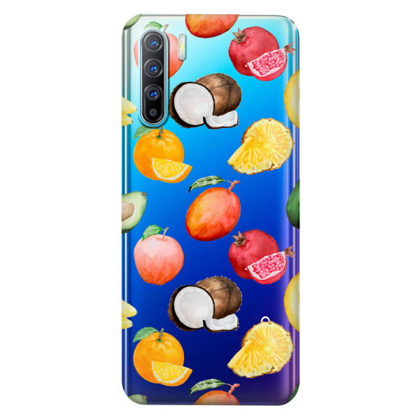 

Прозрачный силиконовый чехол iSwag для OPPO Reno 3 с рисунком - Фрукты (KS3756)