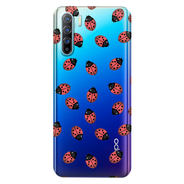 

Прозрачный силиконовый чехол iSwag для OPPO Reno 3 с рисунком - Божьи коровки (KS3758)