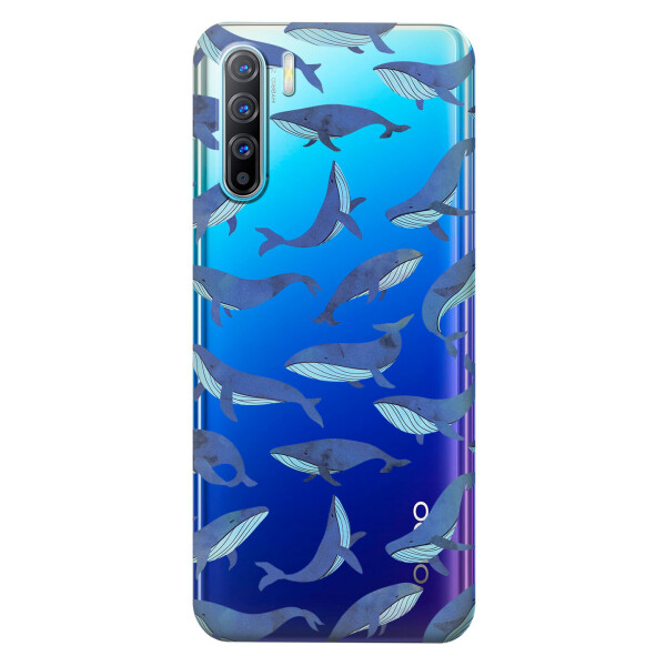 

Прозрачный силиконовый чехол iSwag для OPPO Reno 3 с рисунком - Киты (KS3759)