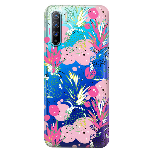 

Прозрачный силиконовый чехол iSwag для OPPO Reno 3 с рисунком - Ананасы (KS3765)