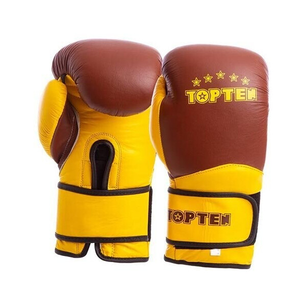 

Перчатки боксерские Top Ten MA-6756 10oz Коричнево-желтый (37429416)