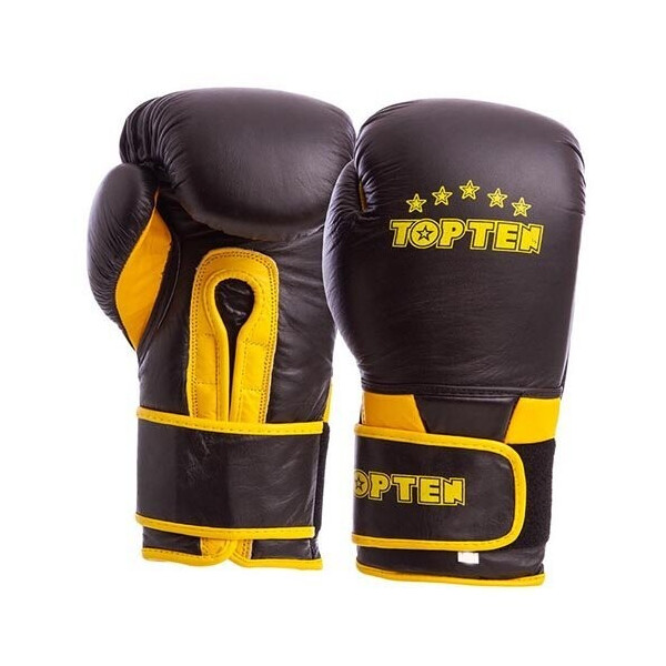 

Перчатки боксерские Top Ten MA-6756 10oz Черно-желтый (37429416)