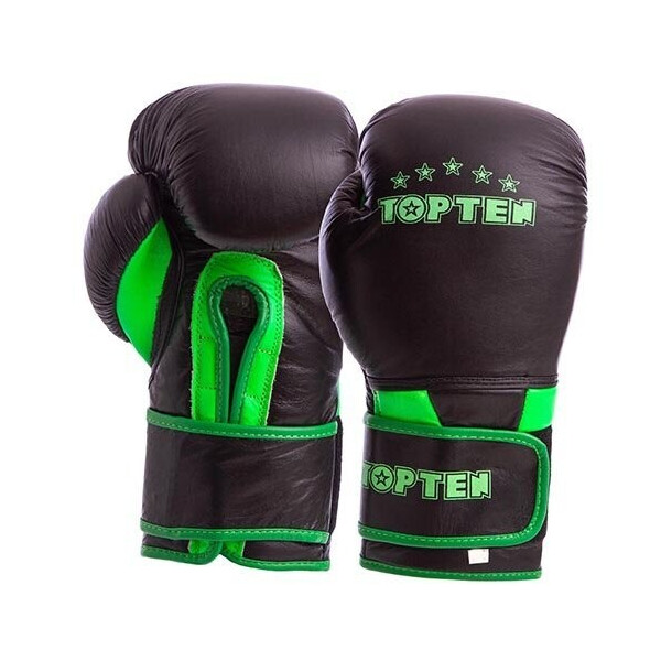 

Перчатки боксерские Top Ten MA-6756 12oz Черно-салатовый (37429416)