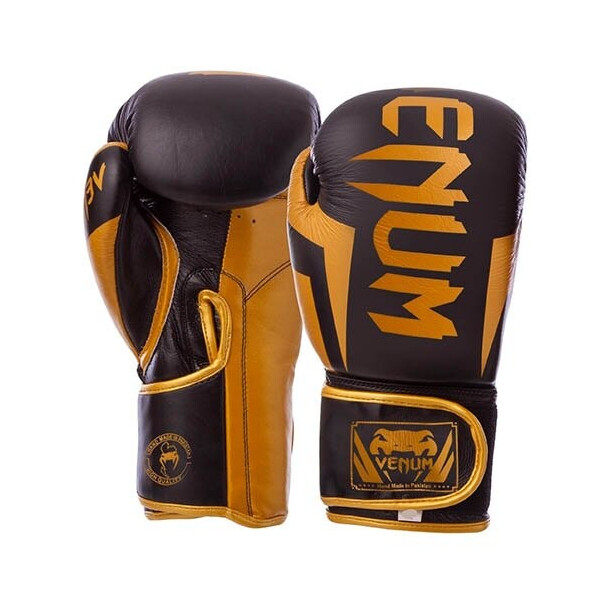 

Перчатки боксерские Venum Elite VL-8291 10oz Черно-золотой (37429436)