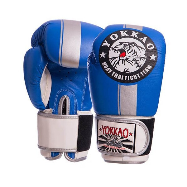 

Перчатки боксерские Yokkao YK016 14oz Сине-серый (37429465)