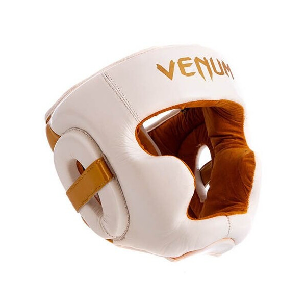 

Шлем боксерский с полной защитой Venum Elite VL-8312 M Бело-золотой (37429478)
