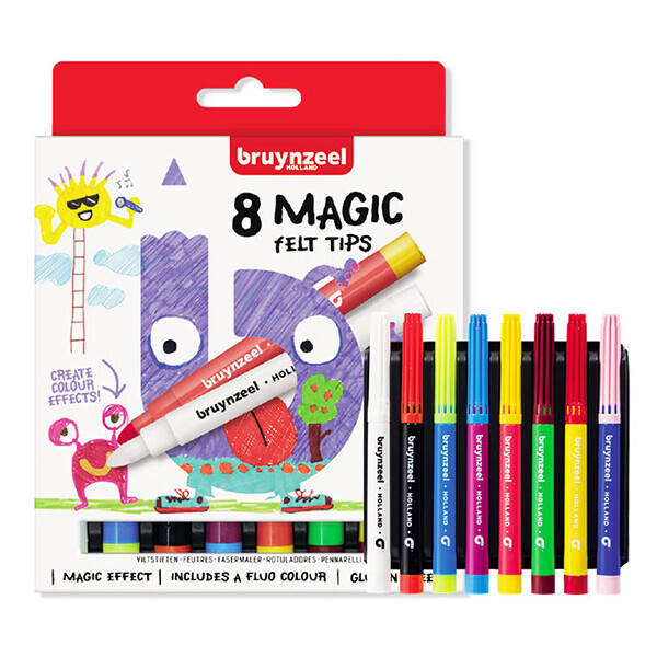 

Набор детских фломастеров Bruynzeel MAGIC толстые короткие 8 цветов картонная коробка (60126008)