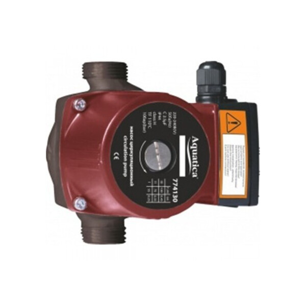 

Насос циркуляционный Aquatica 100Вт Hmax 6м Qmax 75л/мин 1" 130мм (пластик) + гайки "