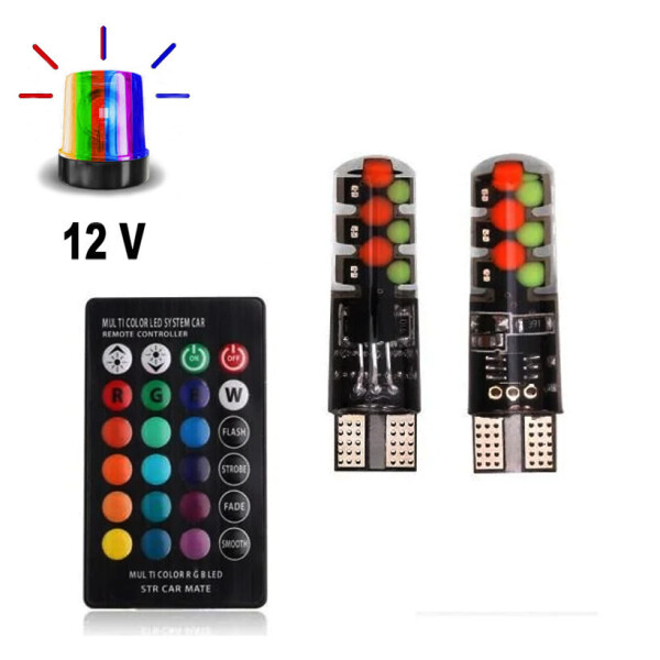 

Автолампа Terra T10 / W5W, цоколь W2.1x9.5d, COBх12smd, RGB, 12V