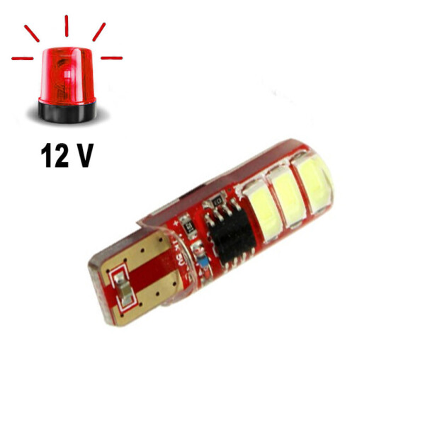 

Автолампа Terra T10 / W5W, цоколь W2.1x9.5d, 5730х6smd, красный, мигающая, 12V