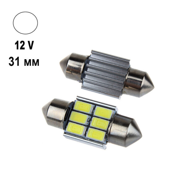 

Автолампа Terra Festoon, цоколь SV8.5-8, 5630x6smd, 31мм, белый, 12V