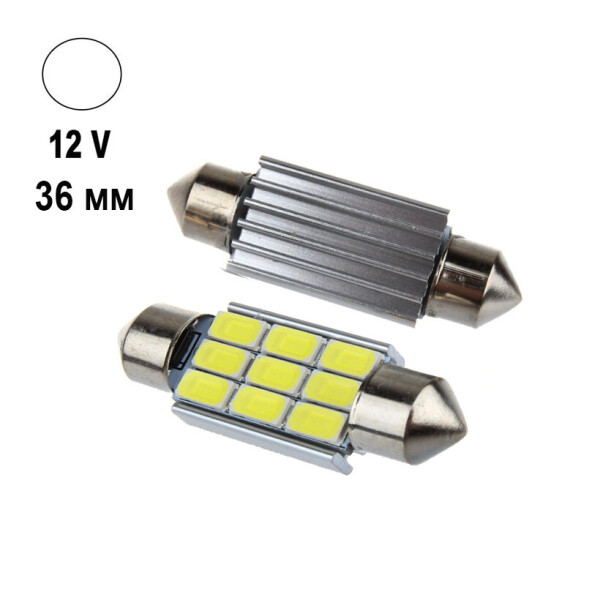 

Автолампа Terra Festoon, цоколь SV8.5-8, 5630x9smd, 36мм, белый, 12V