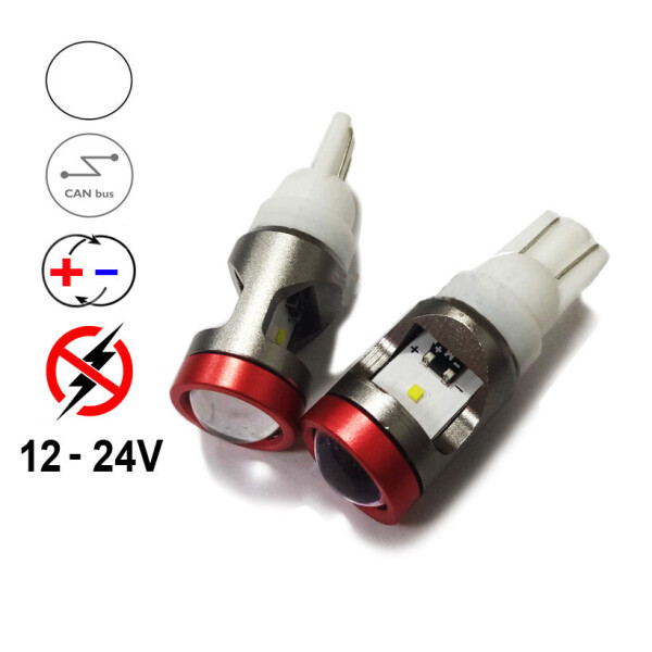 

Автолампа Terra T10 / W5W, цоколь W2.1x9.5d, Y1010x2 + 3030х1smd, нет полярности, CunBas, драйвер, 12-24В