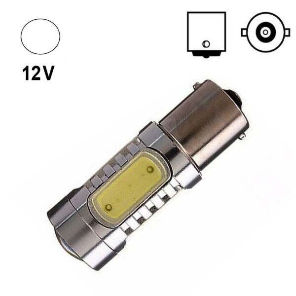 

Автолампа Terra P21W / 1156, цоколь BA15s, COBx5, линза, белый, 7,5W, 12V