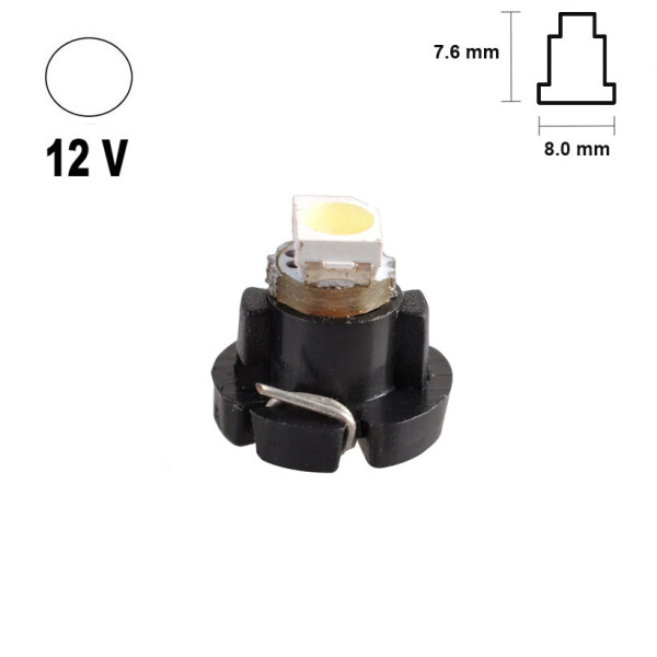 

Автолампа Terra T3 B8.0-12, размер 8ммx7мм, 3528х1smd, белая, 12В