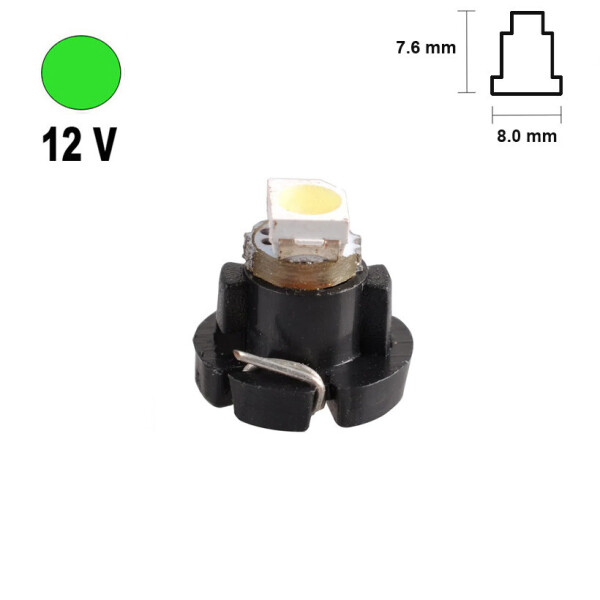 

Автолампа Terra T3 B8.0-12, размер 8ммx7мм, 3528х1smd, зеленая, 12В