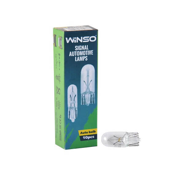 

Лампа накаливания Winso W5W 5W 24V W2.1x9.5d 725230