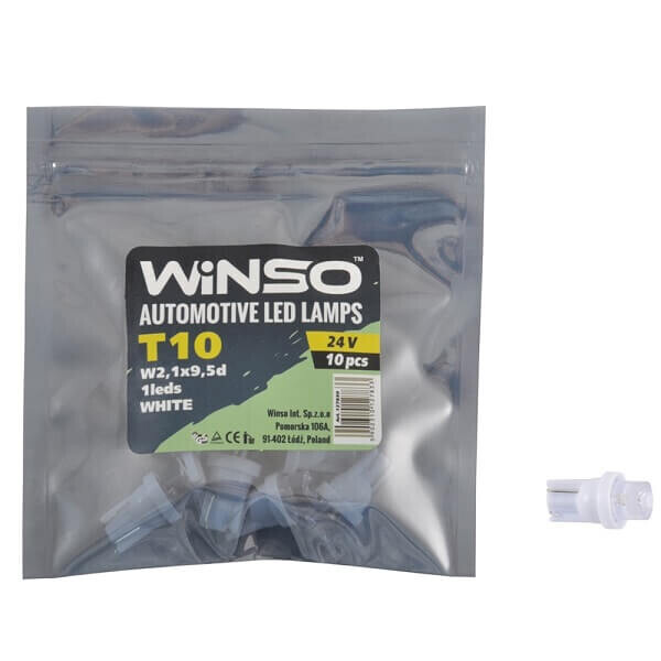 

LED лампа Winso T10 24V FLUX W2.1x9.5d 127830