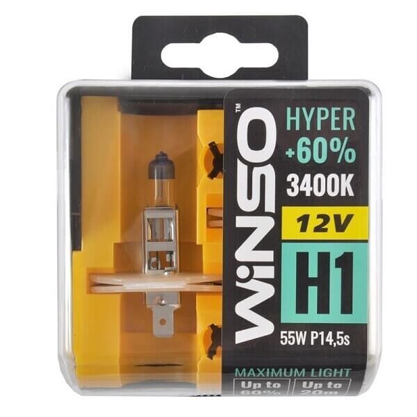 

Галогенные лампы Winso HYPER +60% H1 12V 55W P14.5s 2 шт (712130)