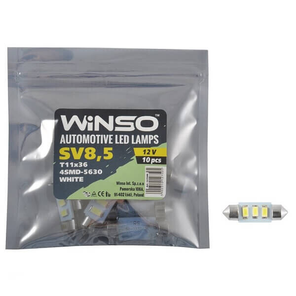 

LED лампа Winso C5W 12V SMD5630 SV8.5 T11x36 127500