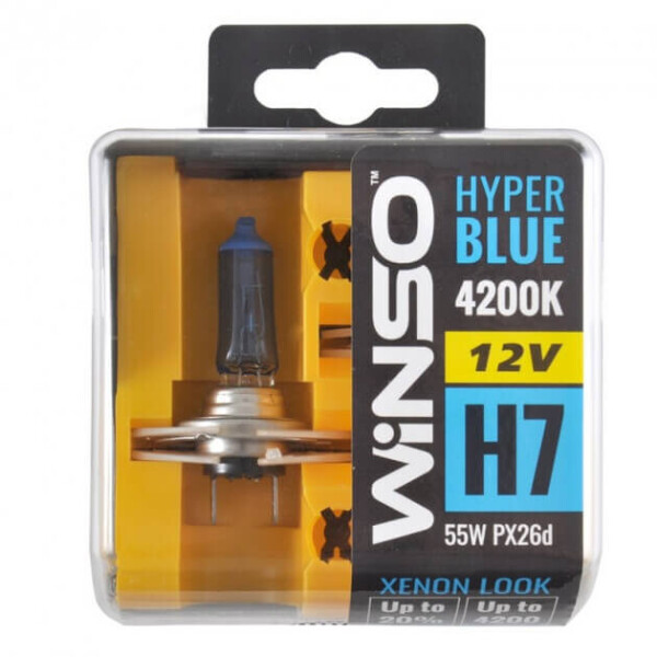 

Галогенные лампы Winso HYPER BLUE H7 12V 55W PX26d 4200K 2 шт (712750)