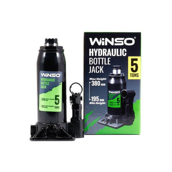 

Домкрат гидравлический бутылочный WINSO 170500 5т 195-380мм