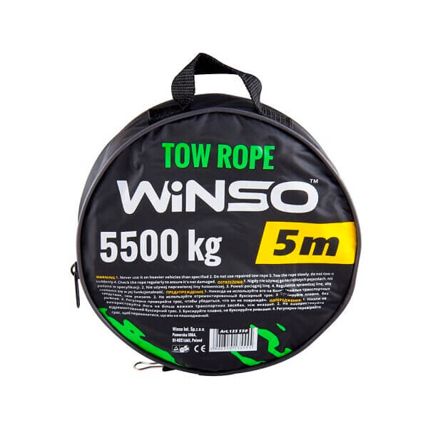 

Трос буксировочный WINSO 5.5т 5м в чехле135550
