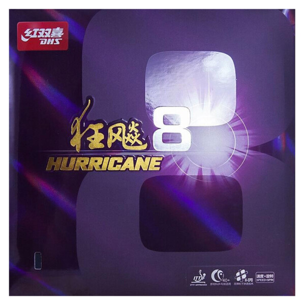 

Накладка на теннисную ракетку DHS Hurricane 8 Mid - красная, 2,2 мм (6901295078726)
