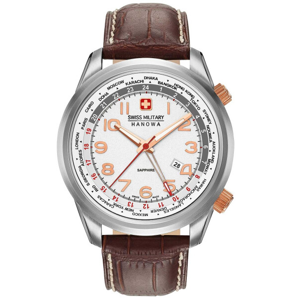 

Часы Swiss Military Hanowa 06-4293.04.001 Worldtimer 44mm 5ATM