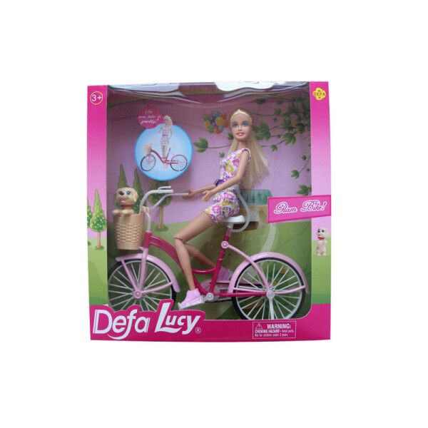 

Кукла "Defa Lucy" шарнирная,велосипед,в кор,29*9*31см /6/
