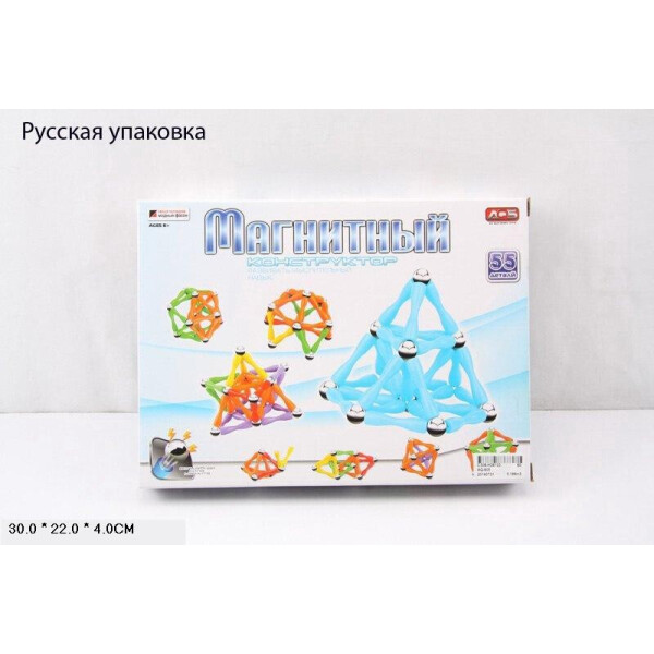 

Конструктор магнитный 55дет., в кор. 30x22x4см /60-2/