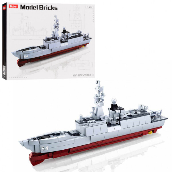 

Конструктор SLUBAN M38-B0702 военный корабль,1:450, 33 см, вертолет, 459 дет