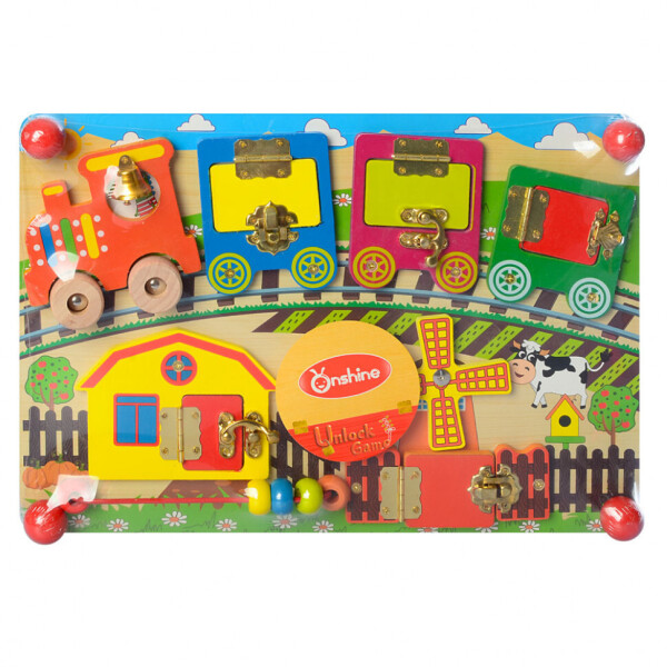 

Деревянная игрушка Бизиборд MD 2054-1-2-3 (Паровоз)