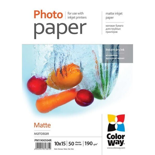

Фотобумага CW матовая 190г/м2 10x15см 50л (PM1900504R)