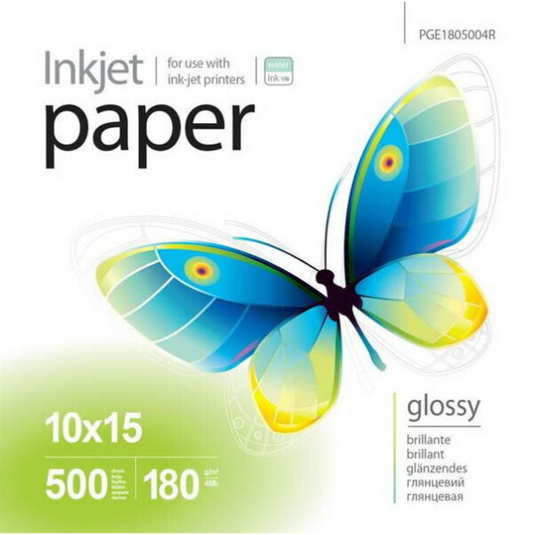 

Фотобумага PrintPro глянцевая 180г/м2 10x15см 500л (PGE1805004R)