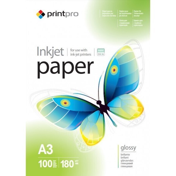 

Фотобумага PrintPro глянцевая 180г/м2 A3 100л (PGE180100A3)