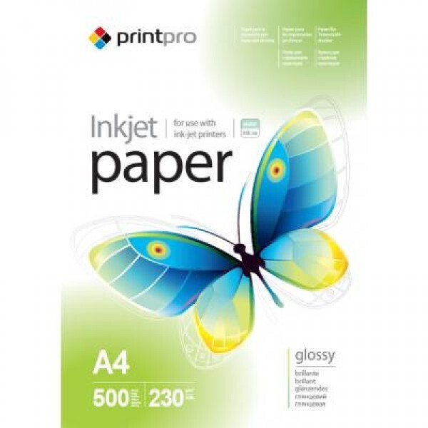 

Фотобумага PrintPro глянцевая 230г/м2 A4 500л (PGE230500A4)