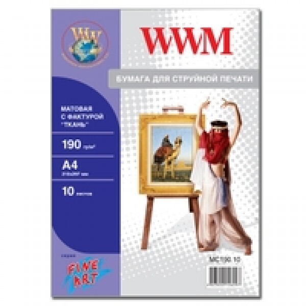 

Фотобумага WWM Fine Art матовая 'ткань' 190г/м2 A4 10л (MC190.10)