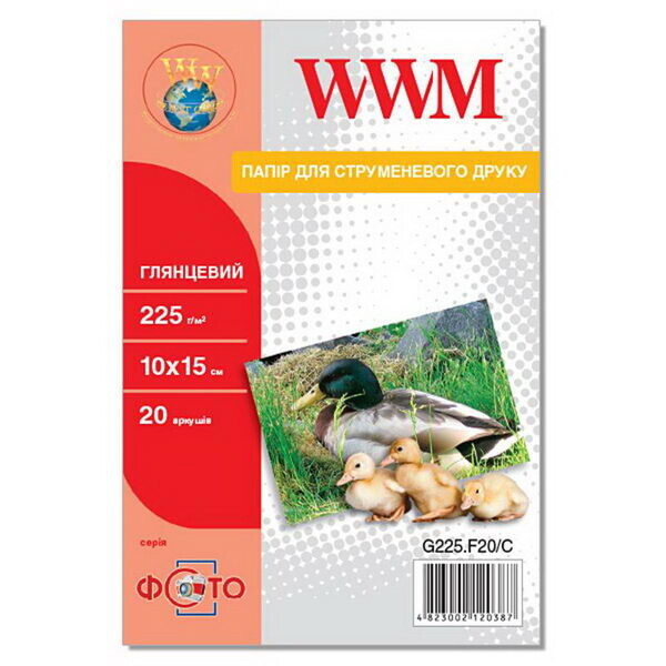 

Фотобумага WWM Photo глянцевая 225г/м2 10х15см 20л (G225.F20/C)