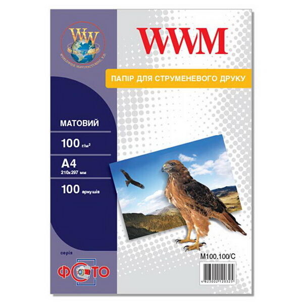

Фотобумага WWM Photo матовая 100г/м2 А4 100л (M100.100/C)