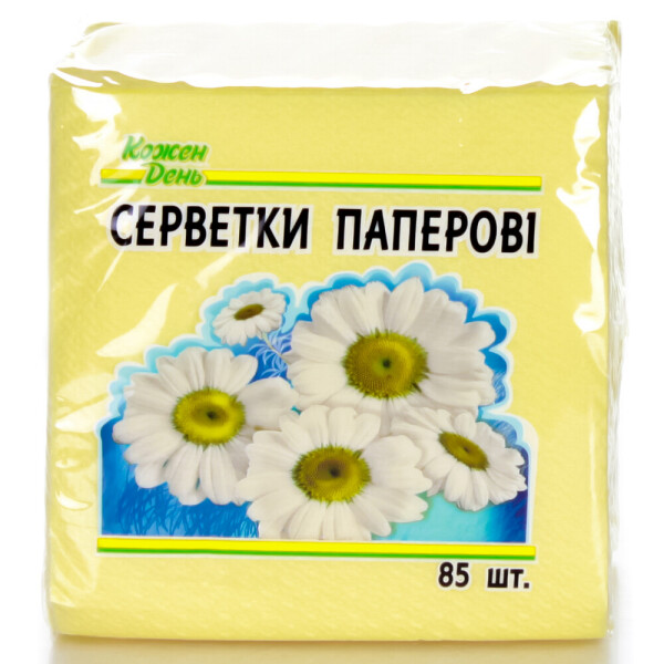 

Набор бумажных салфеток Кожен День желтые, 85 шт.